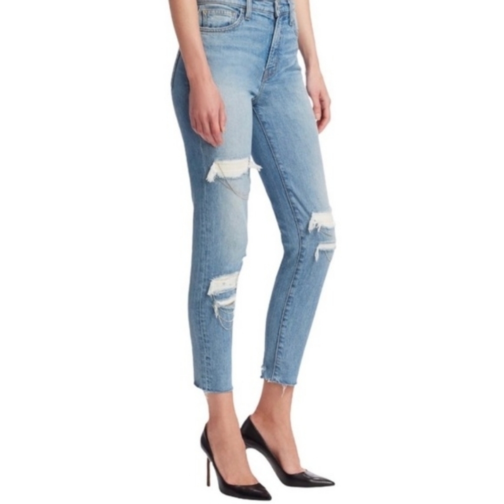 IRO • Genn Light Wash Distressed Chain Skinny Jeans